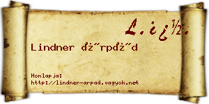 Lindner Árpád névjegykártya