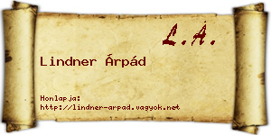 Lindner Árpád névjegykártya